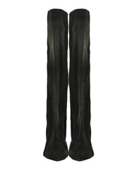 Balenciaga Womens Denim Wader Over-The-Knee Boots