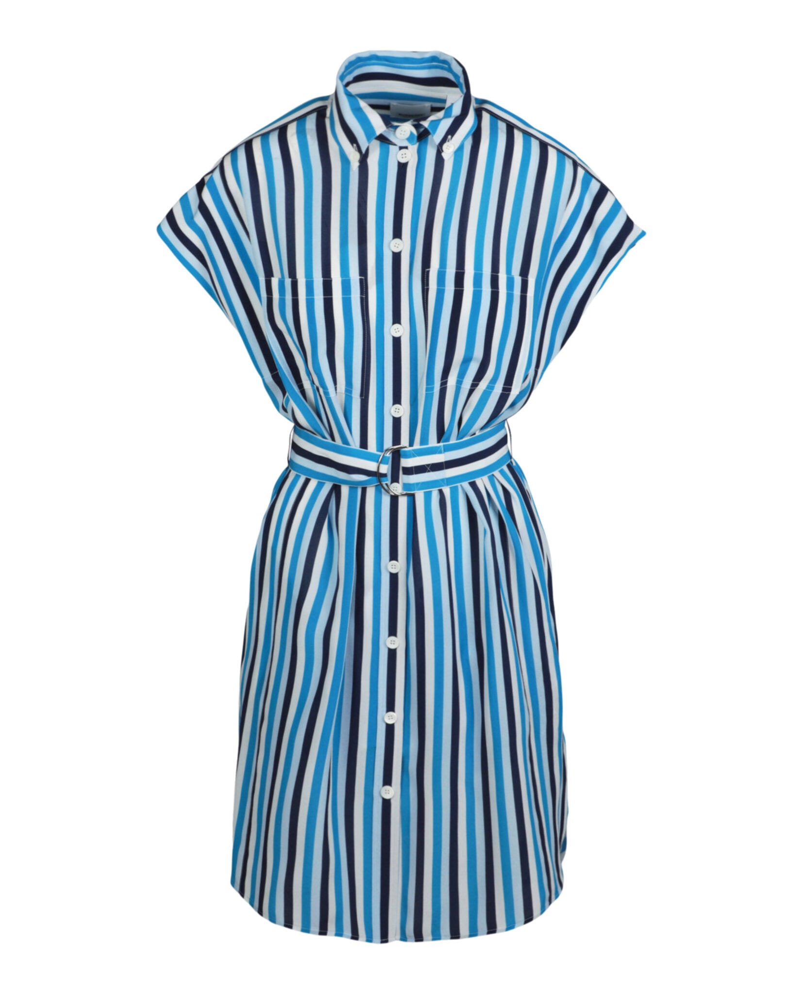 Burberry Womens Nella Striped Shirt Dress Blue