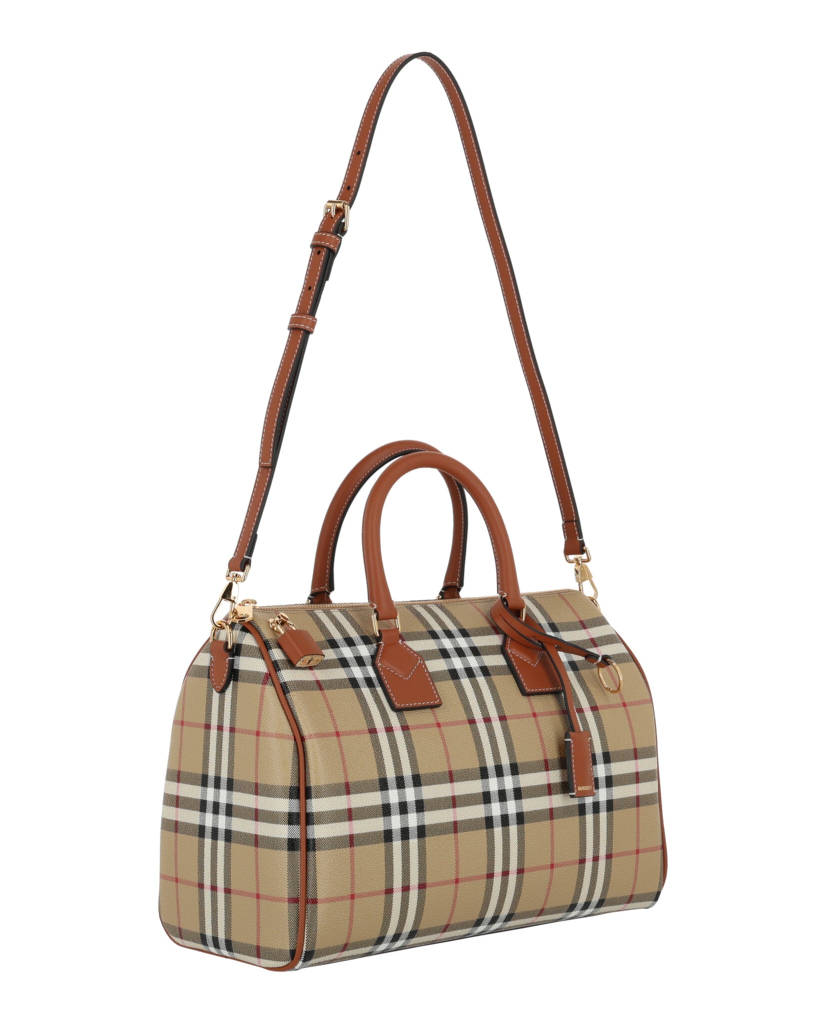 Burberry Womens Medium Check Bowling Bag