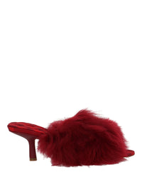 Burberry Womens Jackie Shearling Mules Berry