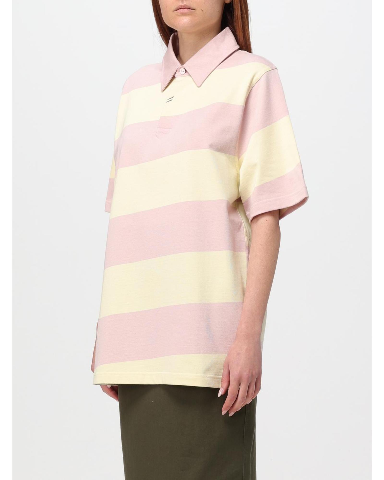 Burberry Striped Polo Shirt Relaxed Fit Women Natural