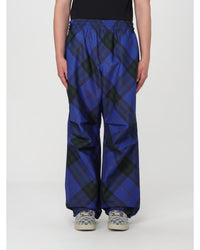 Burberry Plaid Pattern Relaxed Fit Pants Men Blue