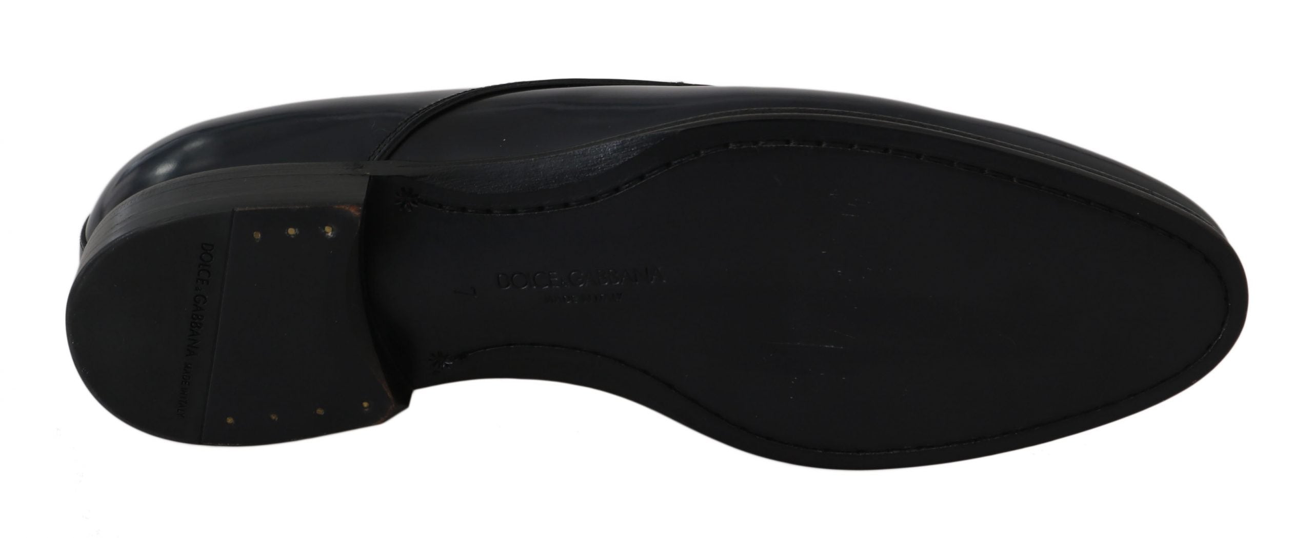 Dolce & Gabbana Dolce & Gabbana Blue Leather Dress Derby Formal Mens Men's Shoes
