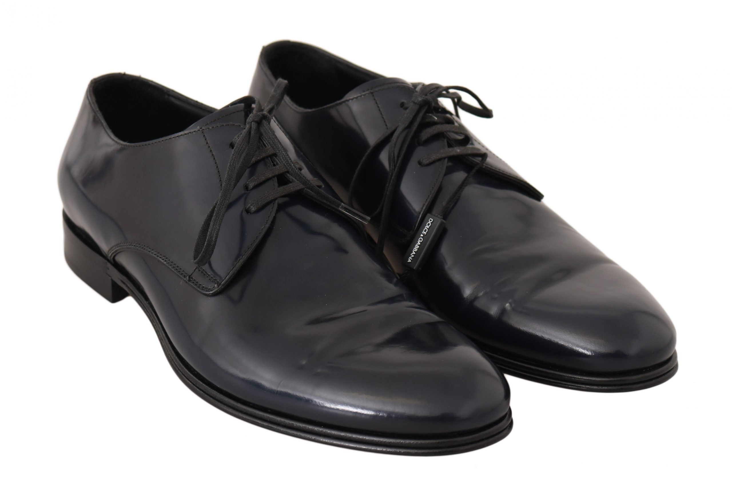 Dolce & Gabbana Dolce & Gabbana Blue Leather Dress Derby Formal Mens Men's Shoes
