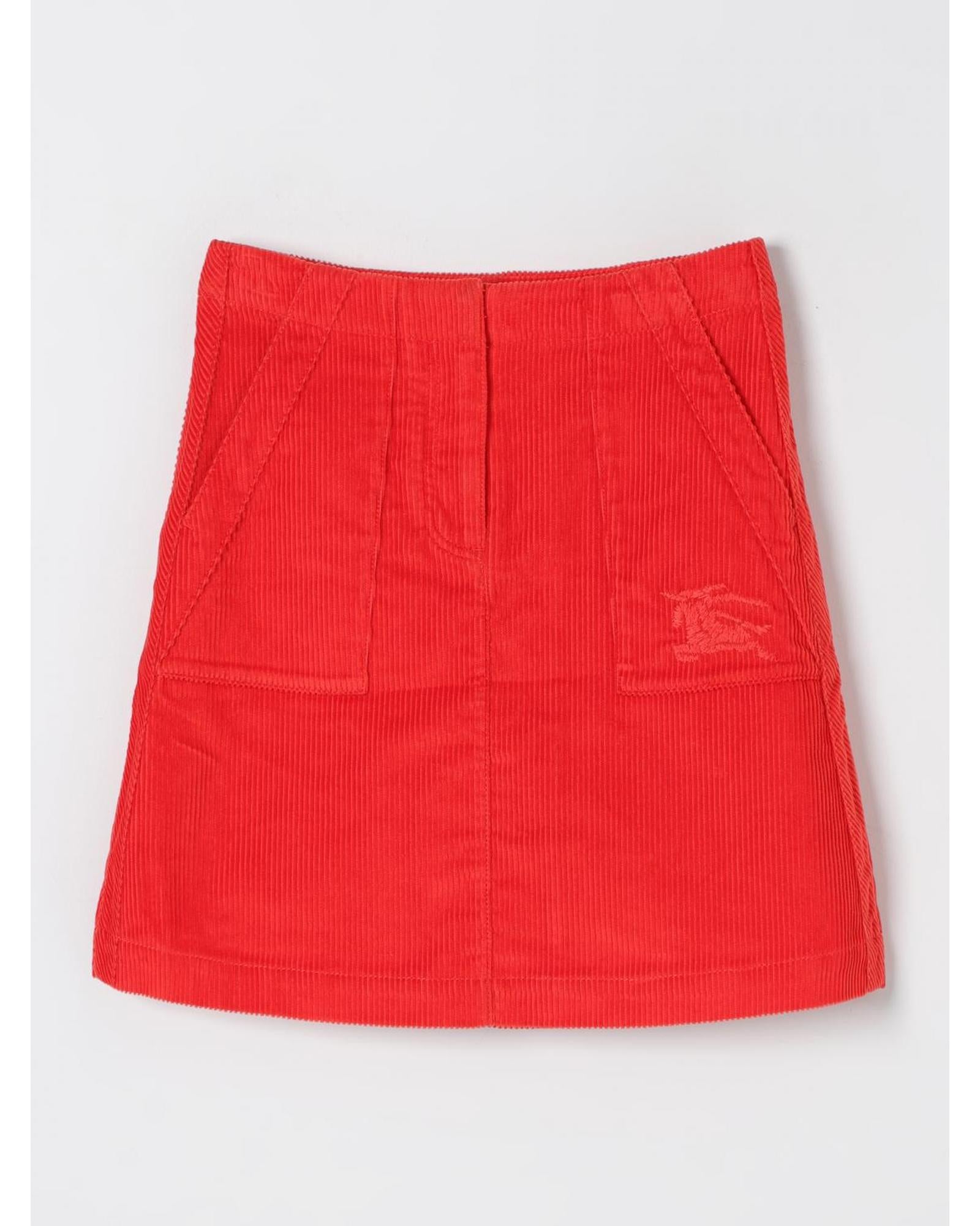 Burberry Corduroy Mini Skirt with Pockets Kids Red
