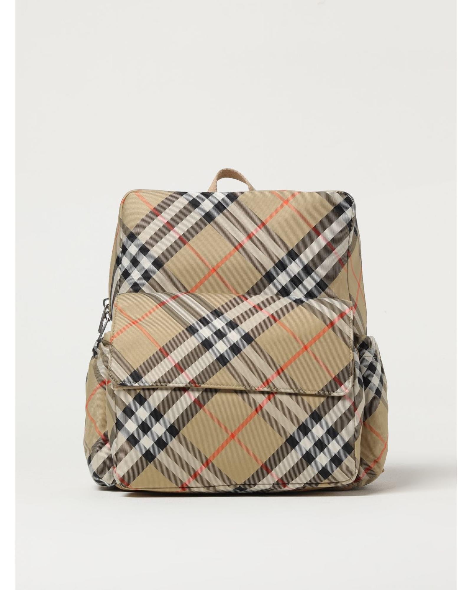 Burberry Nova Check Diaper Backpack Kids Beige Duffel Bags