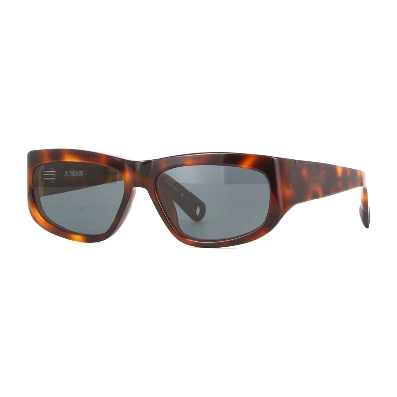 Jacquemus Sunglasses Square Full Rim, Shiny Black Frame and Grey Lens JAC/2C1
