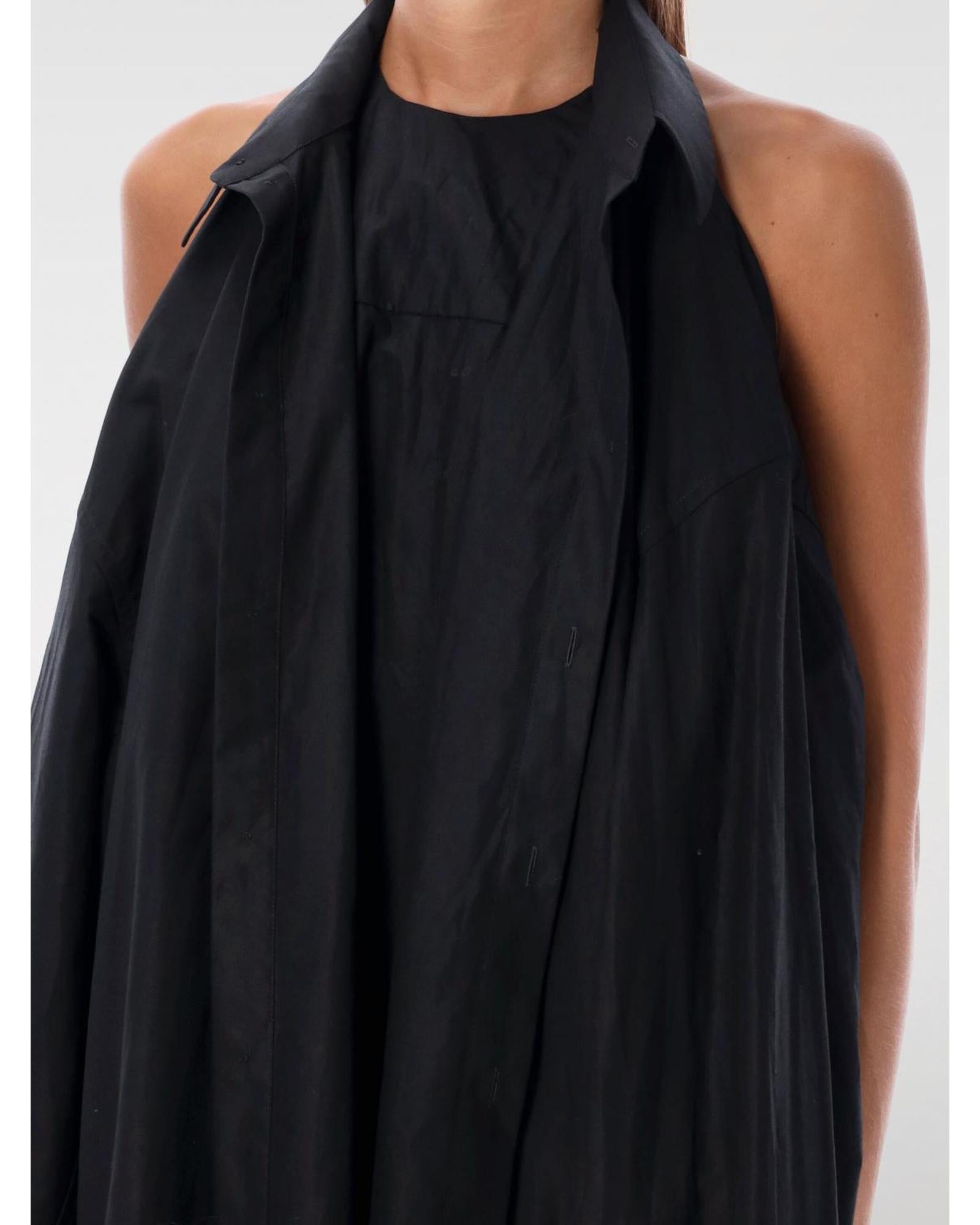 ●送料込●BALENCIAGA●Black cotton and poplin oversize dress BALENCIAGA | Lace Up Back Cotton Poplin Shirt Dress | Women