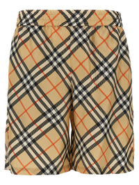 Burberry Men Check Silk Bermuda Shorts