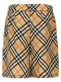 Burberry Men Check Silk Bermuda Shorts