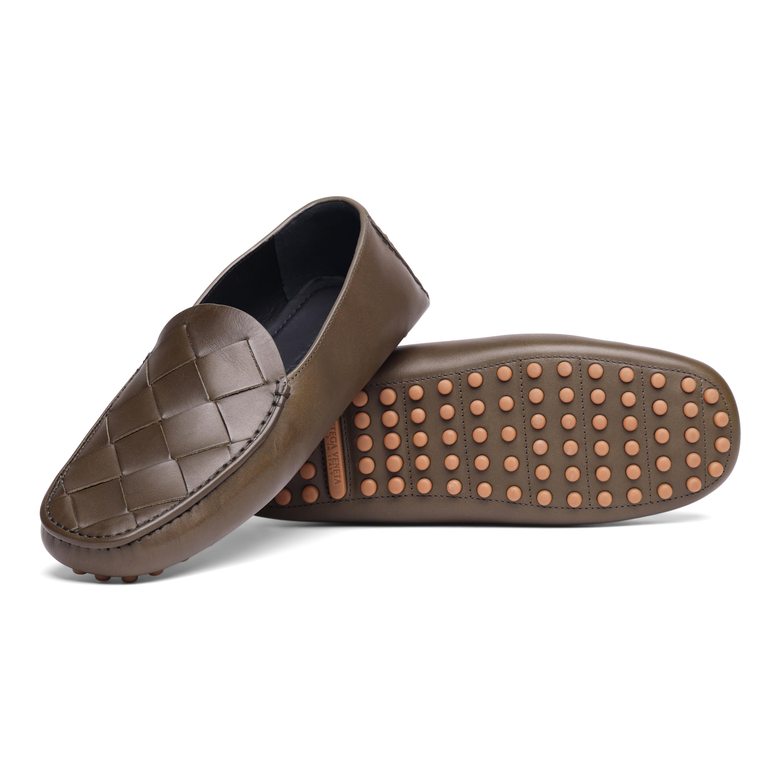Bottega Veneta Bottega Veneta Leather Intrecciato Driving Slippers