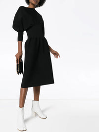 Bottega Veneta Pouf Sleeve Flared Midi Dress