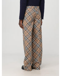 Burberry Wide Leg Plaid Pants Men Beige