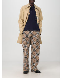 Burberry Wide Leg Plaid Pants Men Beige
