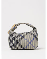 Burberry Woven Clutch Bag Geometric Pattern Women Beige Mini Bags