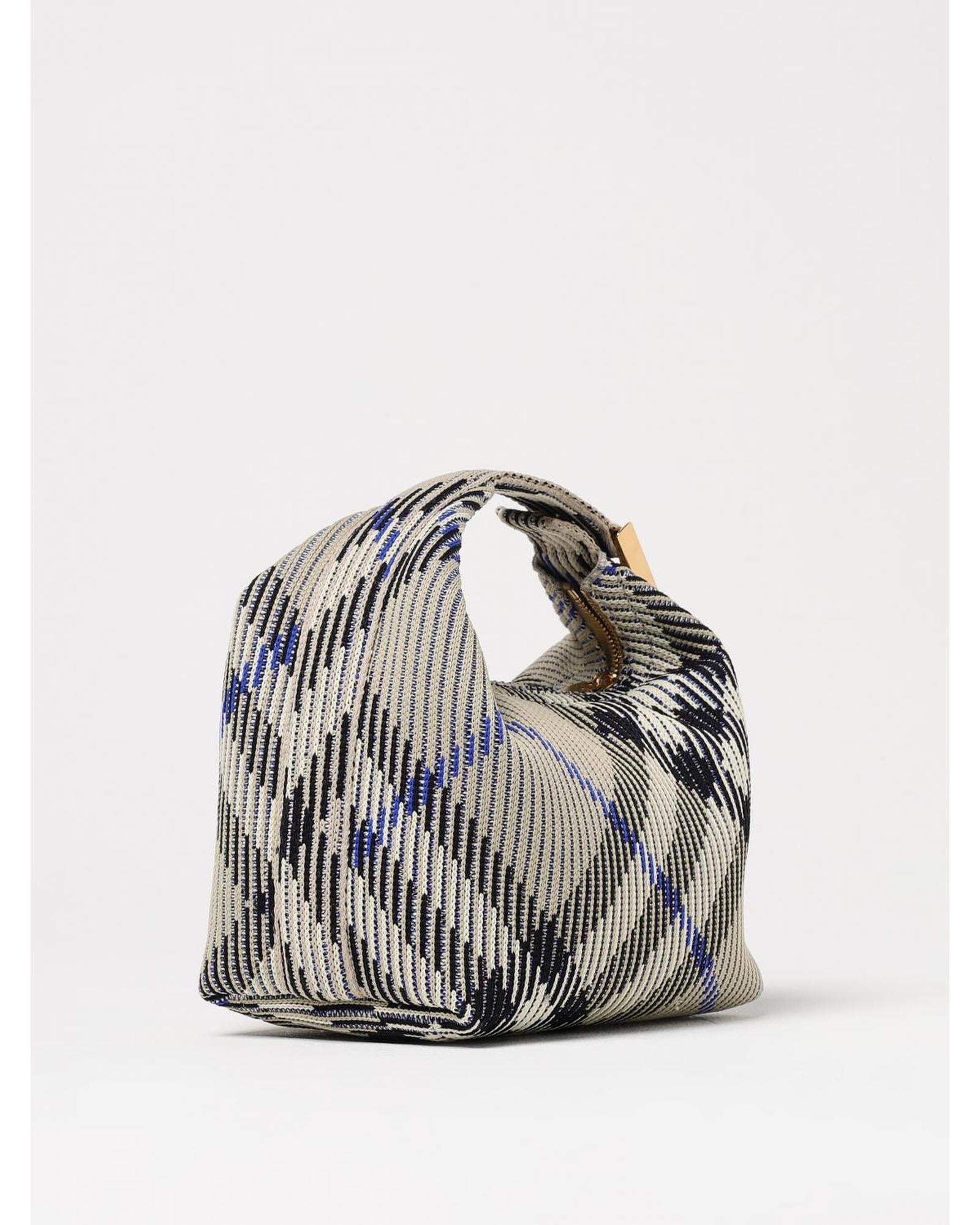 Burberry Woven Clutch Bag Geometric Pattern Women Beige Mini Bags