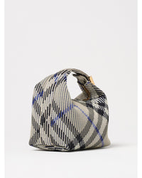 Burberry Woven Clutch Bag Geometric Pattern Women Beige Mini Bags
