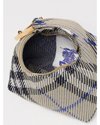 Burberry Woven Clutch Bag Geometric Pattern Women Beige Mini Bags
