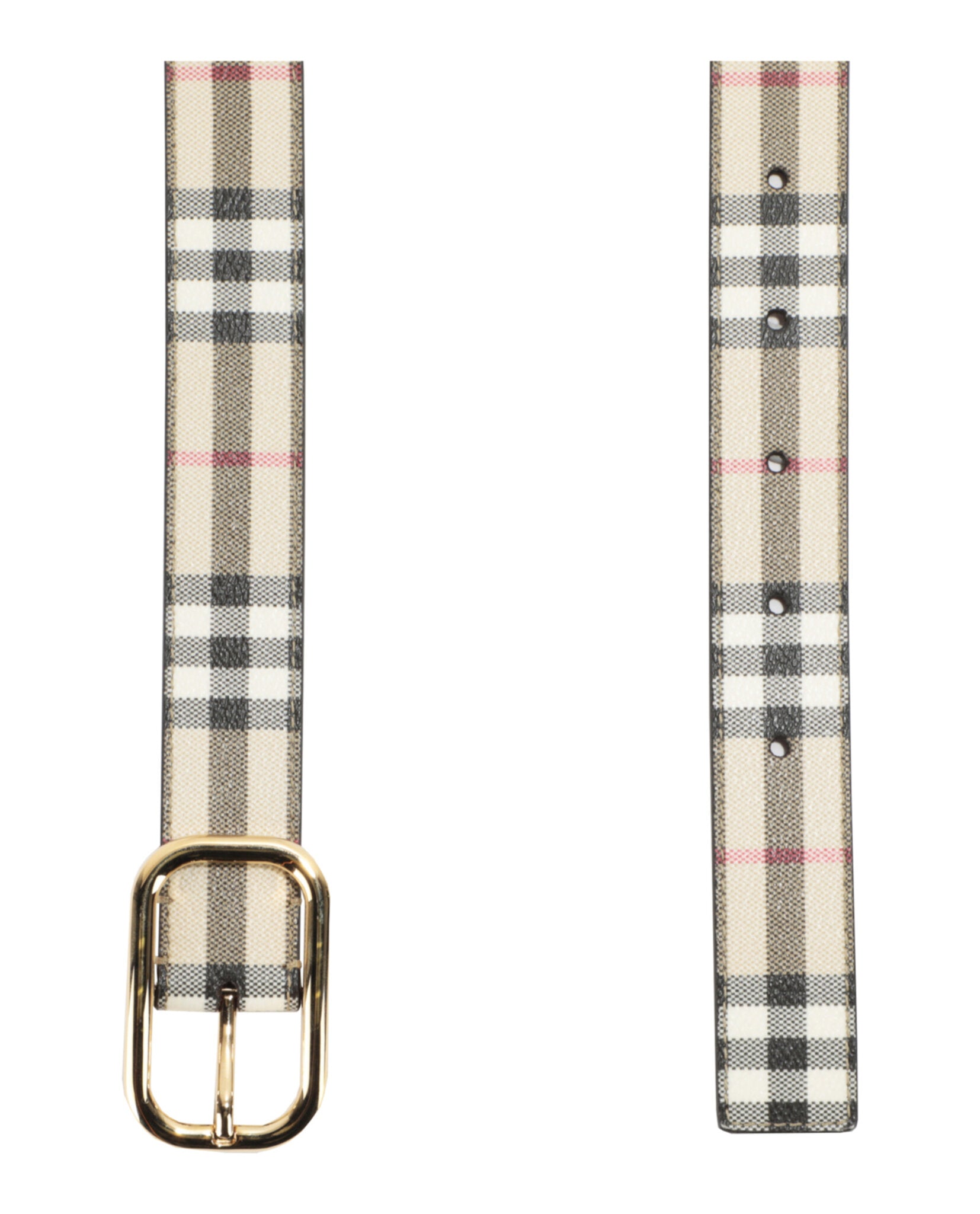 Burberry Womens Check Leather Belt