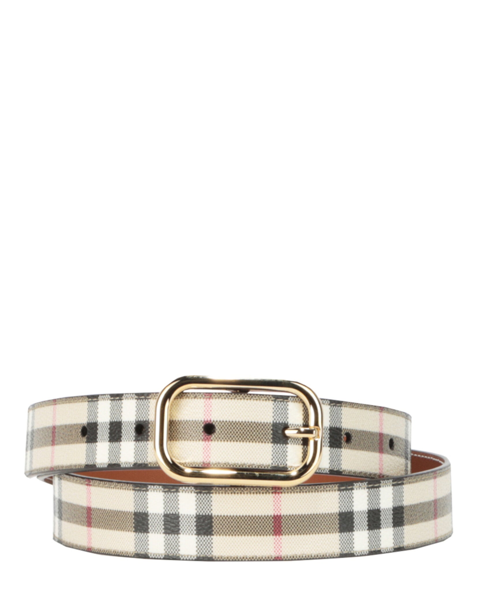 Burberry Womens Check Leather Belt