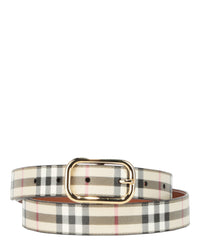 Burberry Womens Check Leather Belt