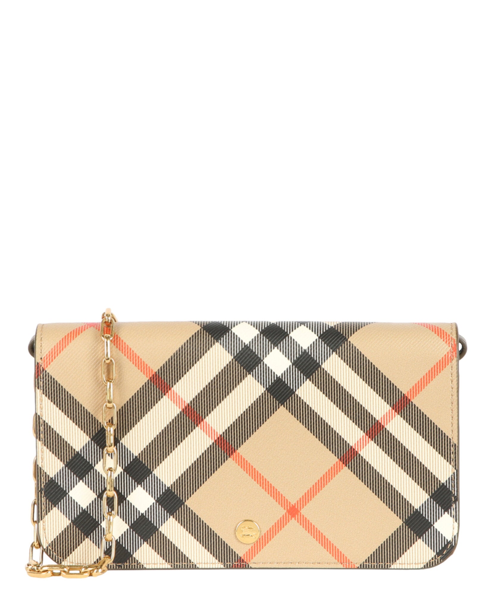 Burberry Burberry Womens LS Large Check Chain Strap Wallet