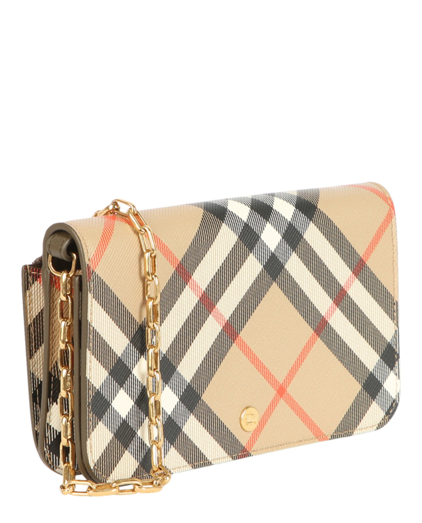 Burberry Burberry Womens LS Large Check Chain Strap Wallet