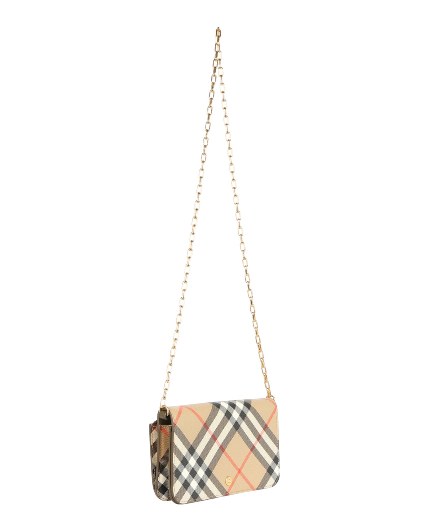 Burberry Burberry Womens LS Large Check Chain Strap Wallet