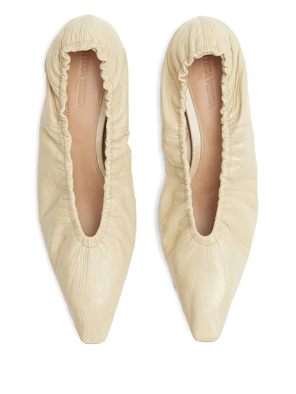 Bottega Veneta Pointed-Toe Leather Flat Pumps