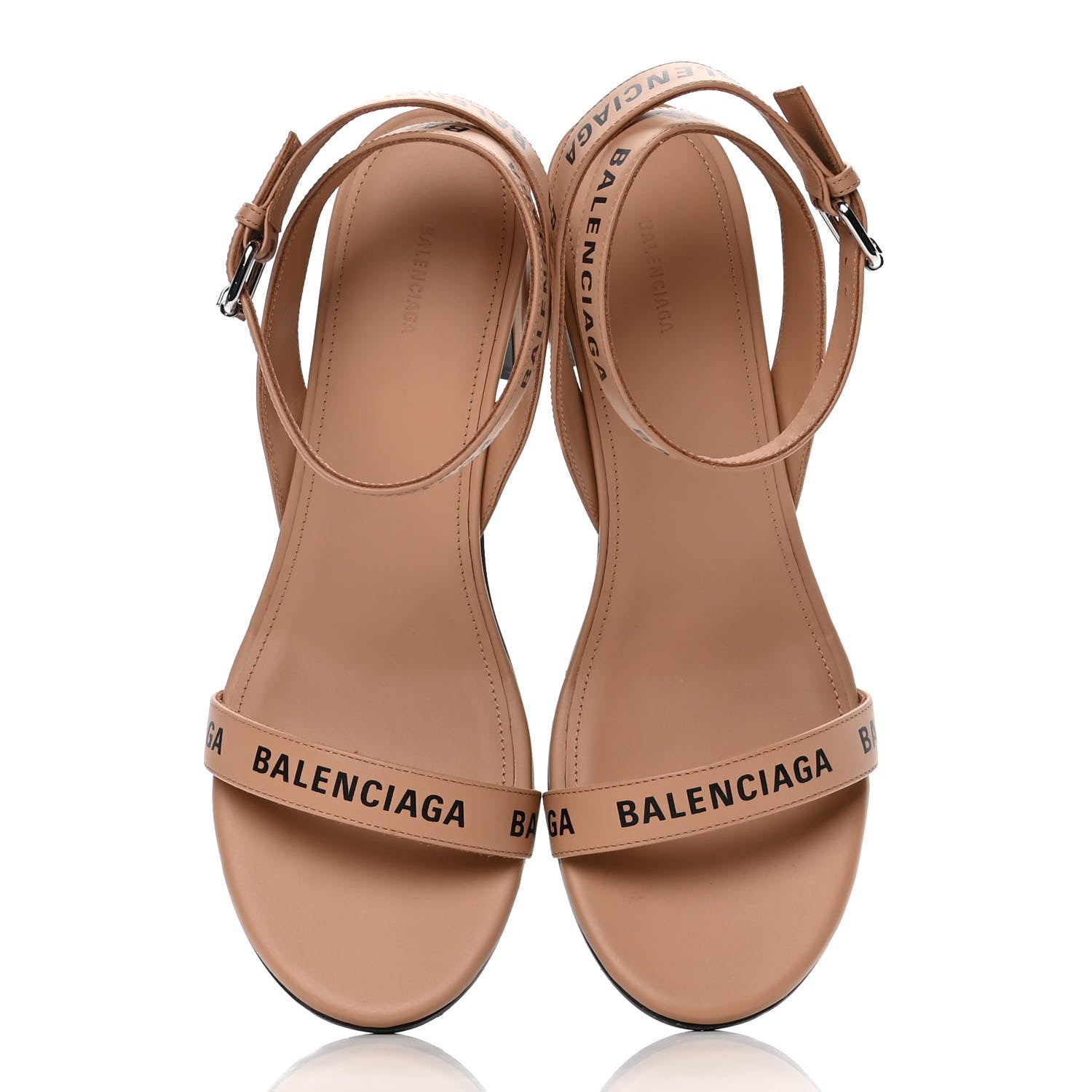 Balenciaga Logo Block Heel Sandal 'Beige'