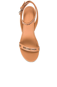 Balenciaga Logo Block Heel Sandal 'Beige'