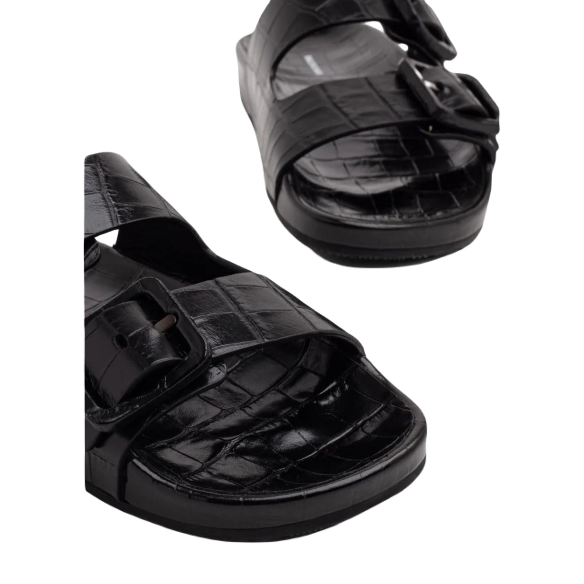 Balenciaga Mallorca Crocodile-Effect Sandals