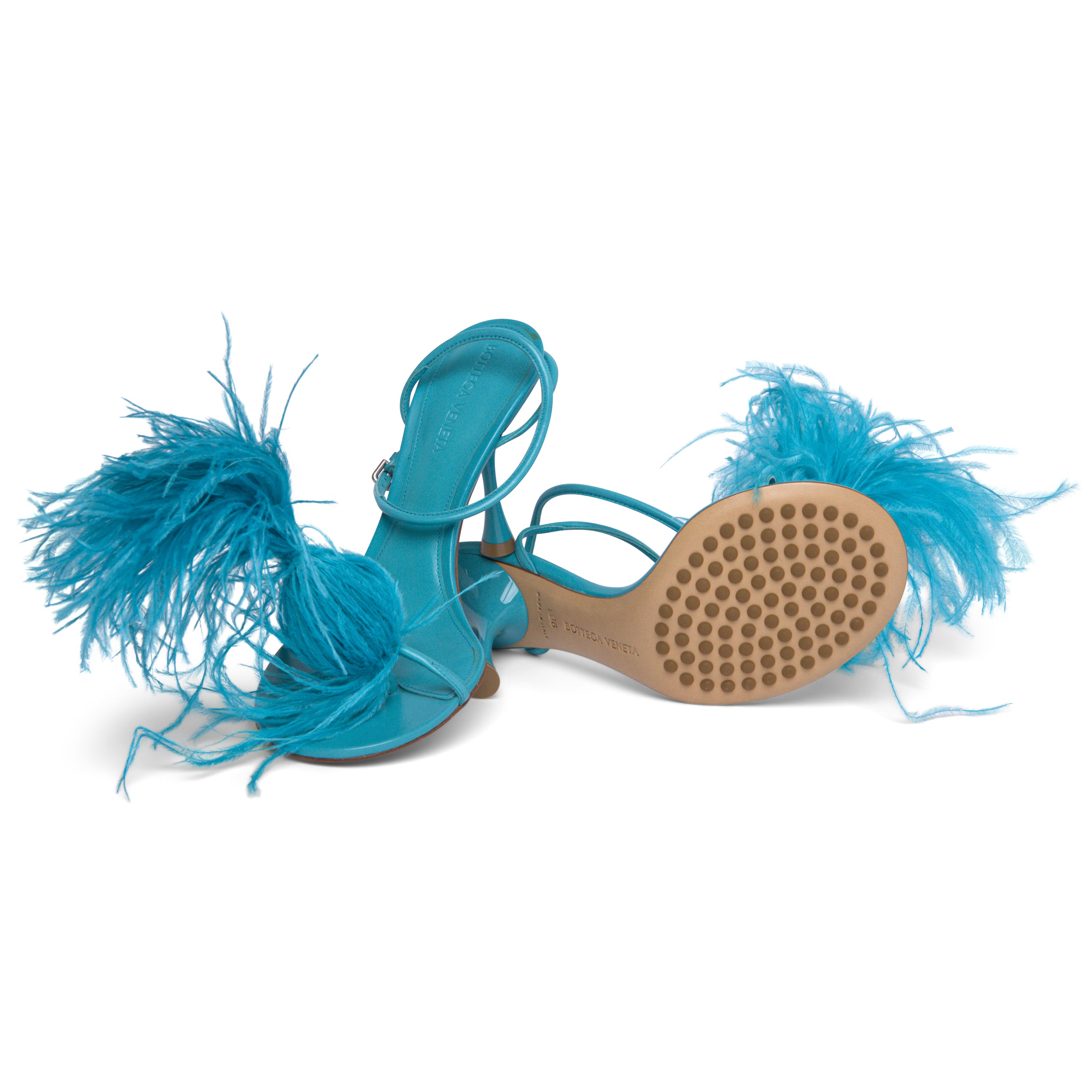 Bottega Veneta 100Mm Dot Feather-Detailed Sandals