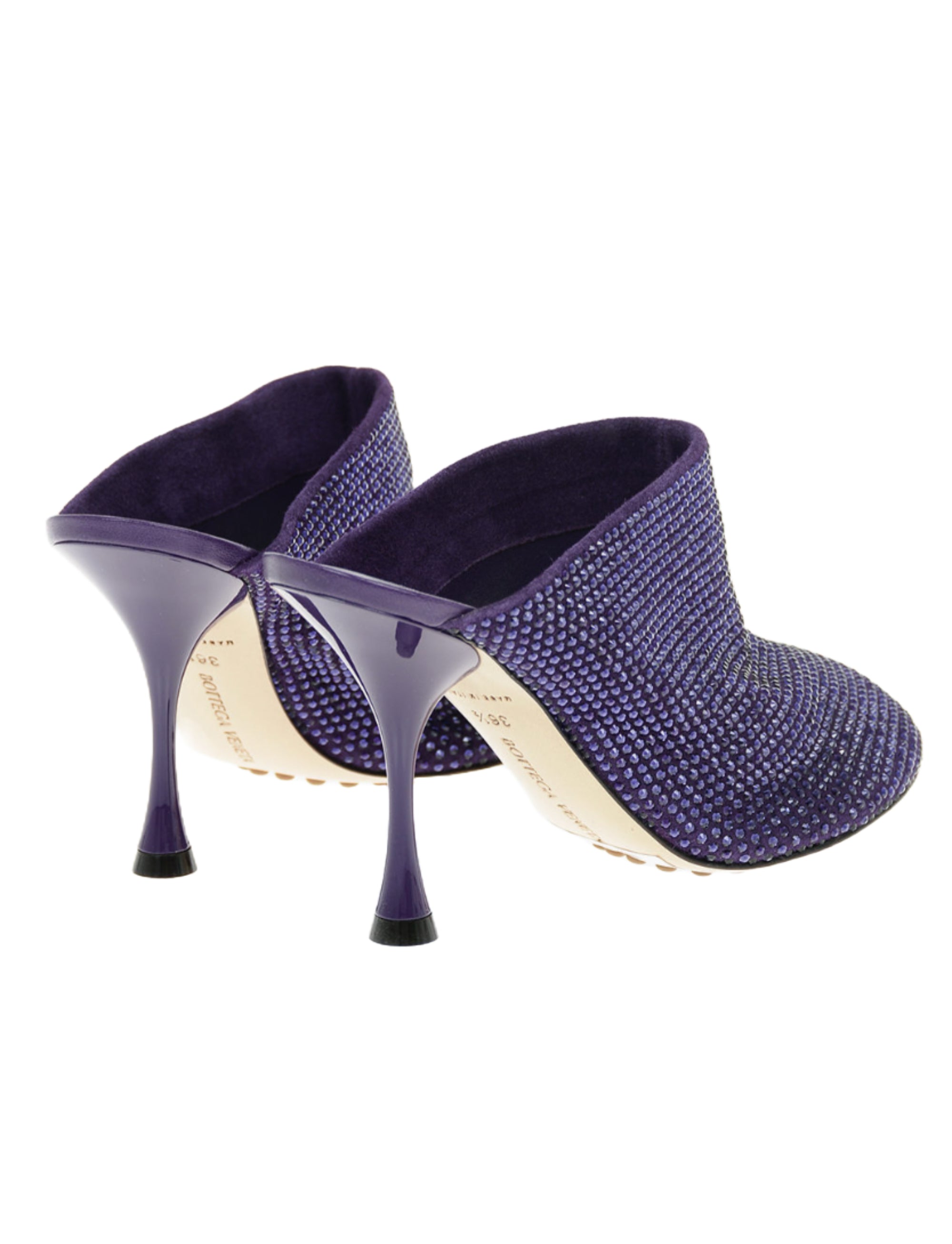 Bottega Veneta Crystal-Embellished Round-Toe Mules