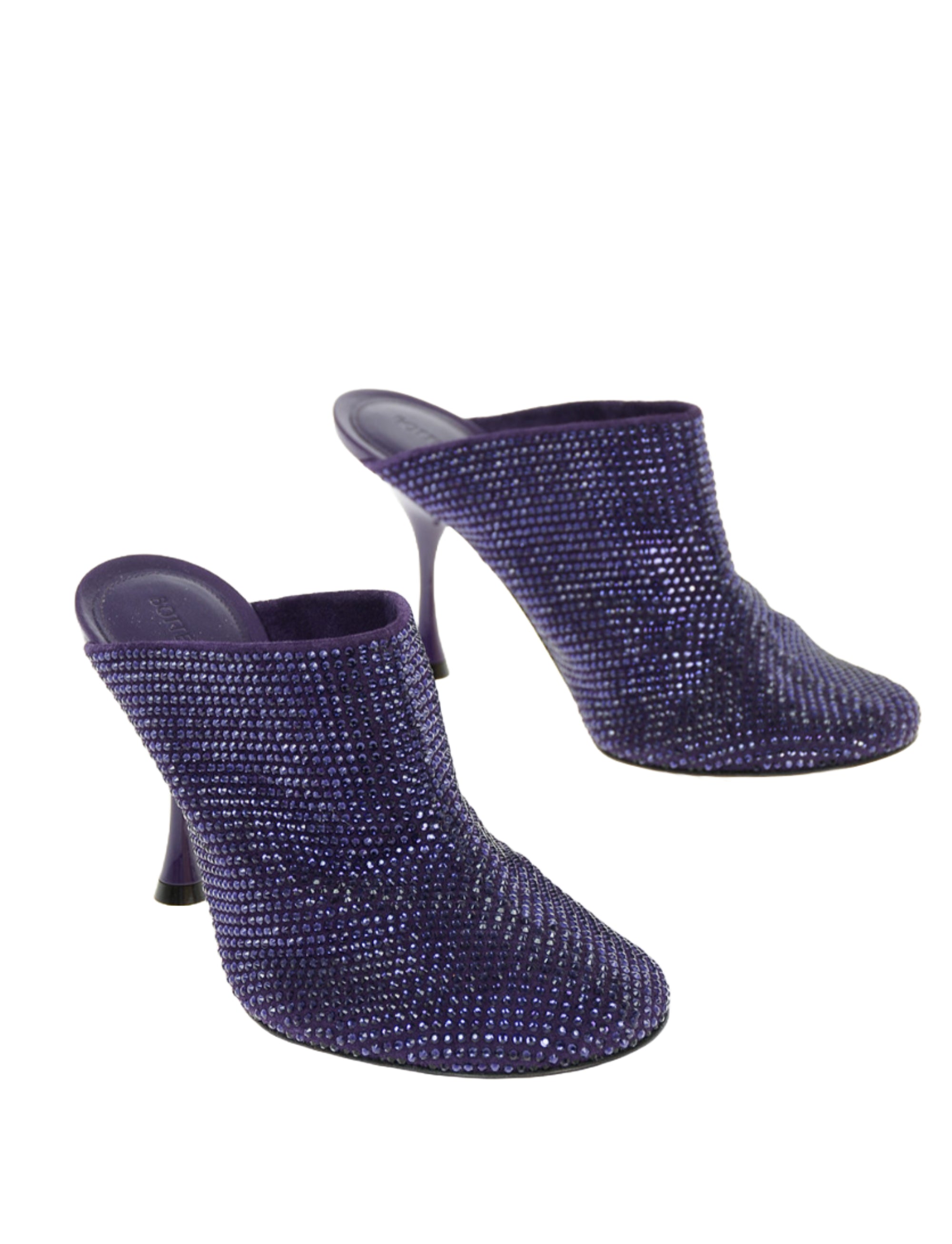 Bottega Veneta Crystal-Embellished Round-Toe Mules