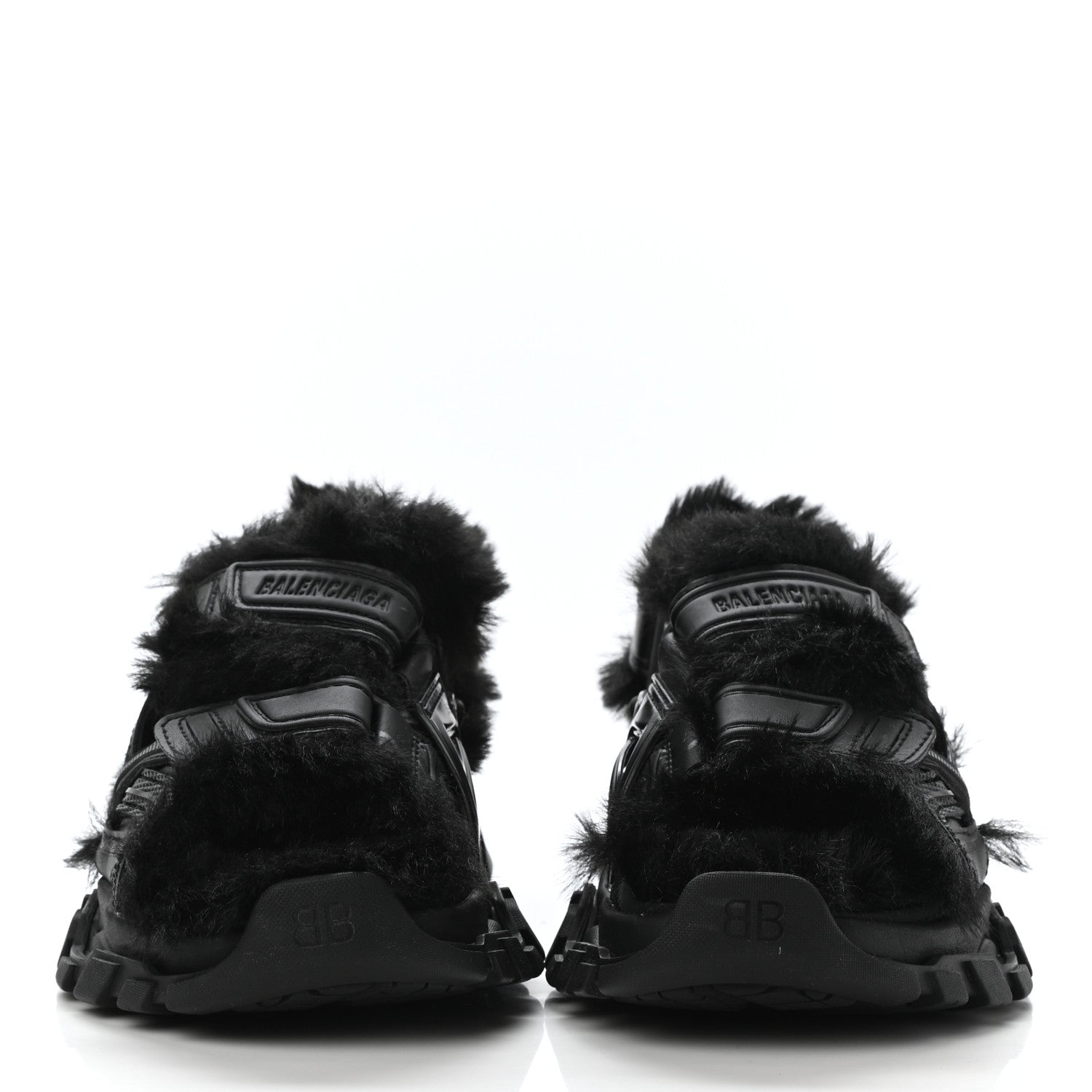 Balenciaga Faux-Fur Track Sandals