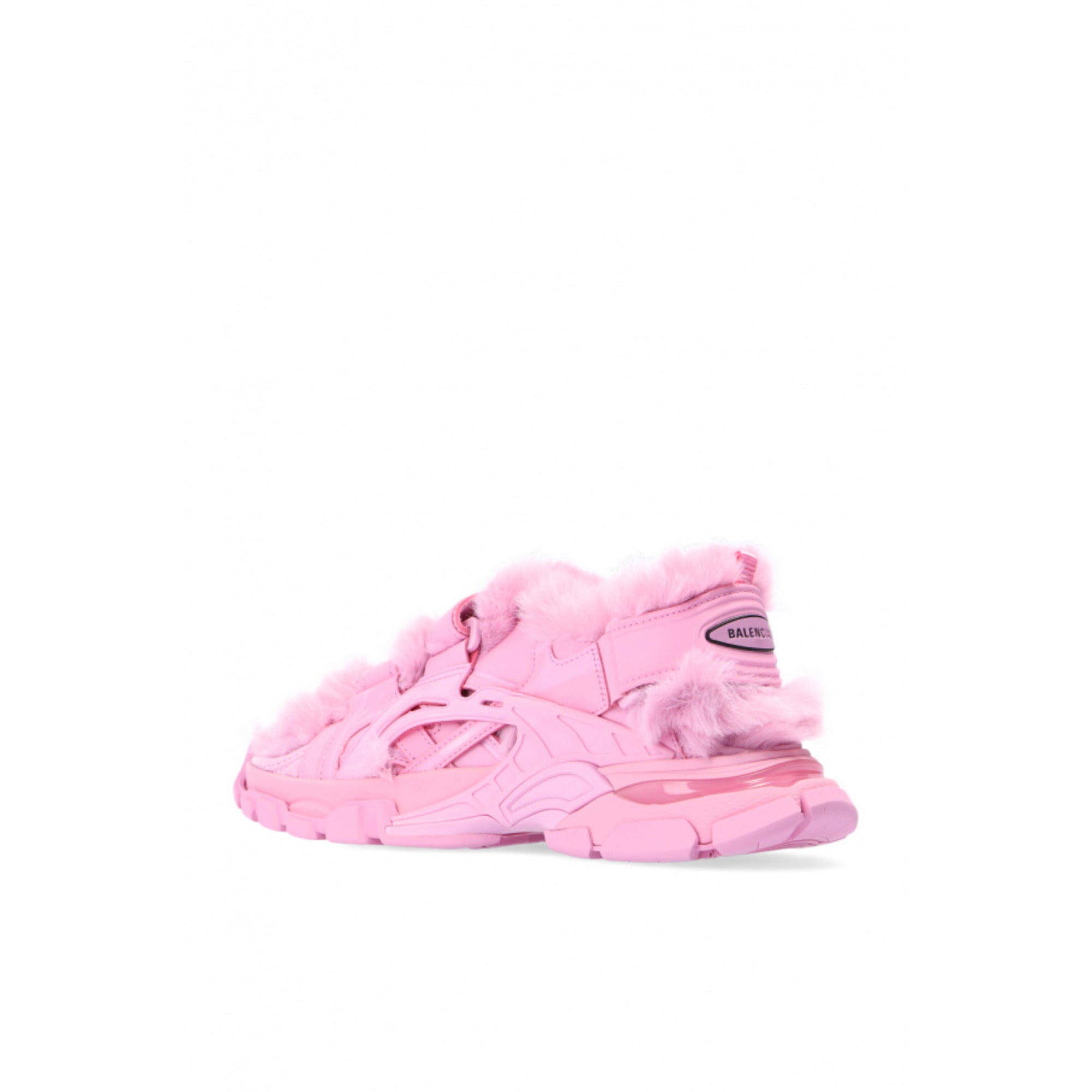 Balenciaga Faux-Fur Track Sandals