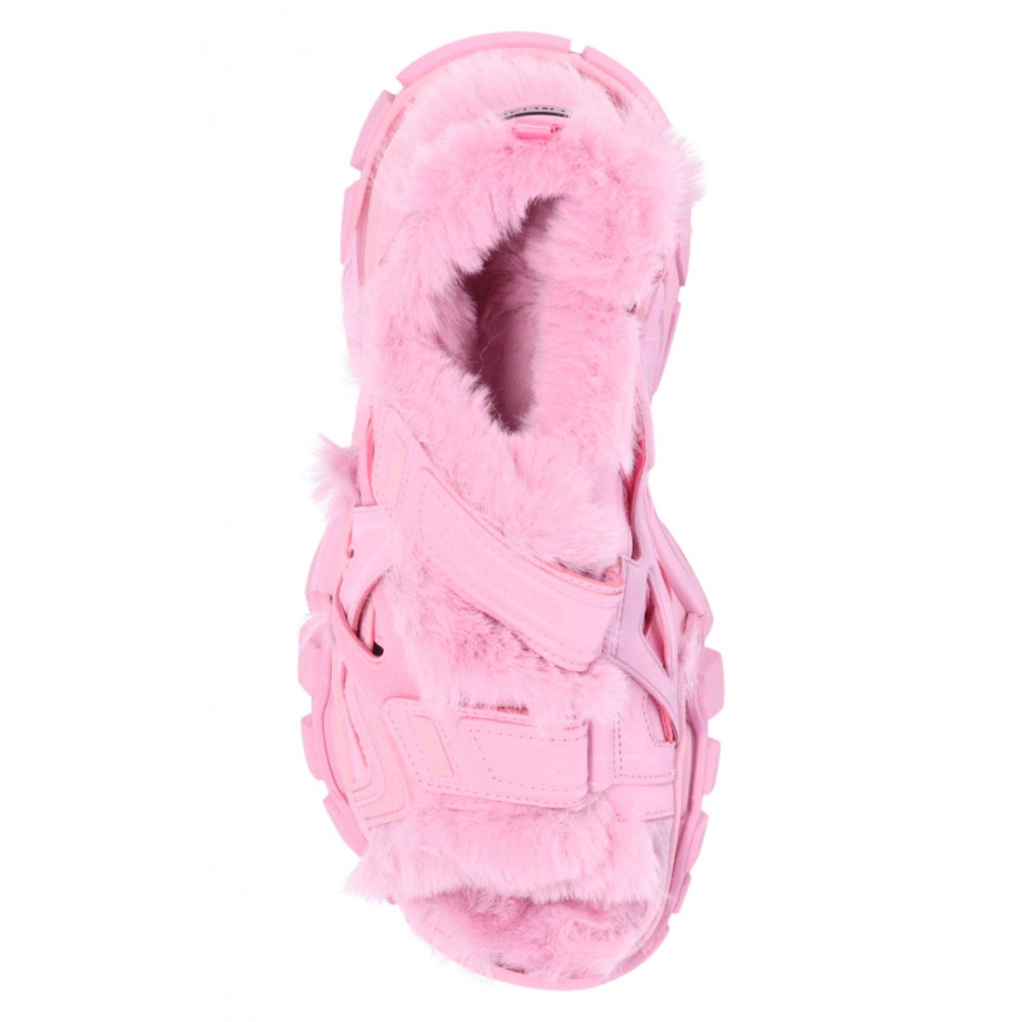 Balenciaga Faux-Fur Track Sandals