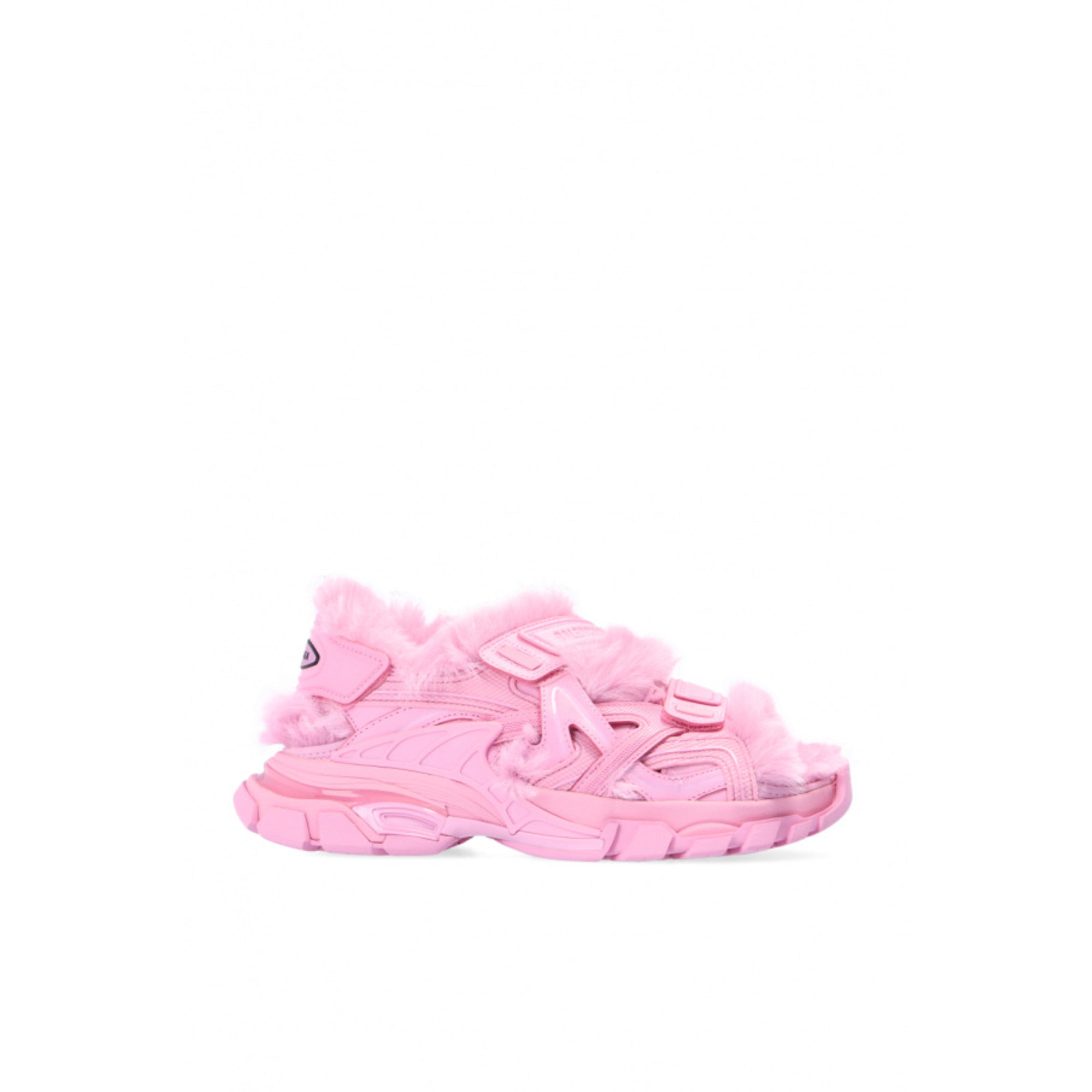Balenciaga Faux-Fur Track Sandals