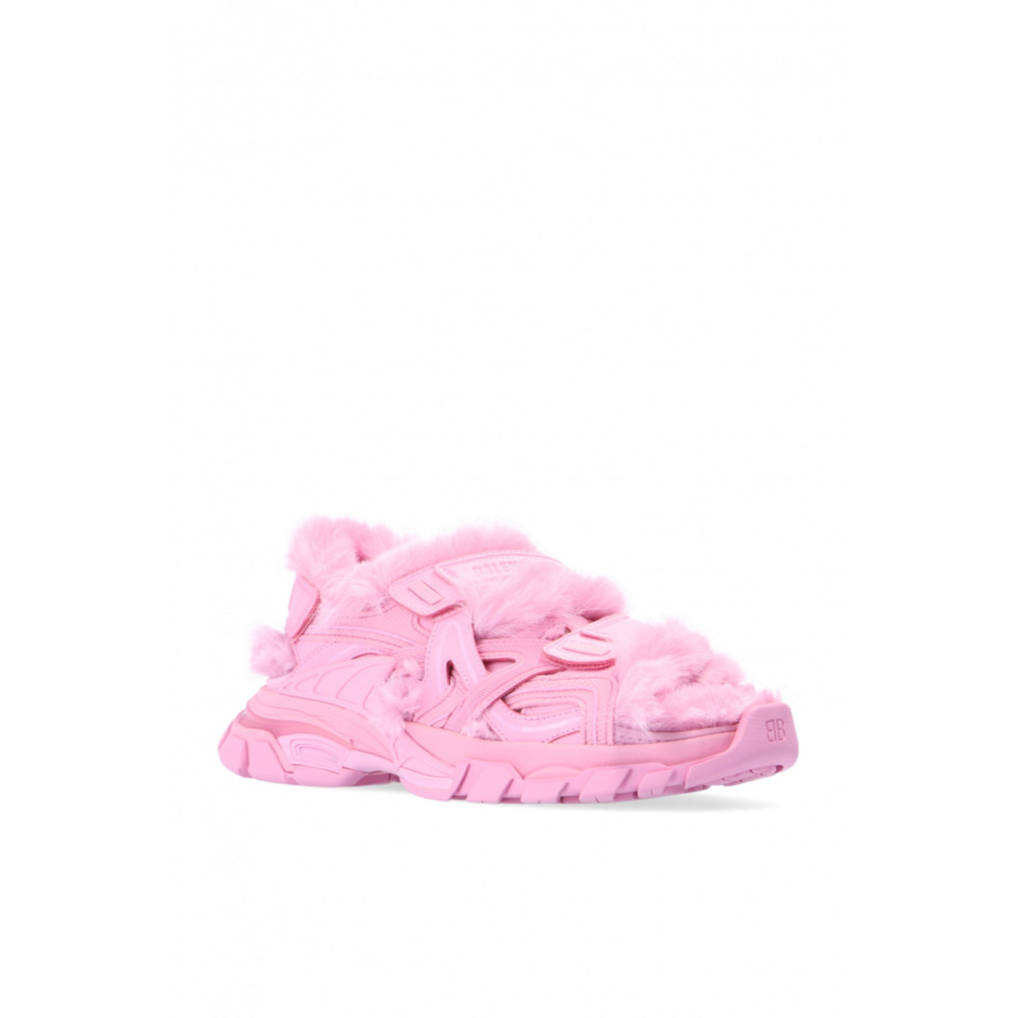 Balenciaga Faux-Fur Track Sandals