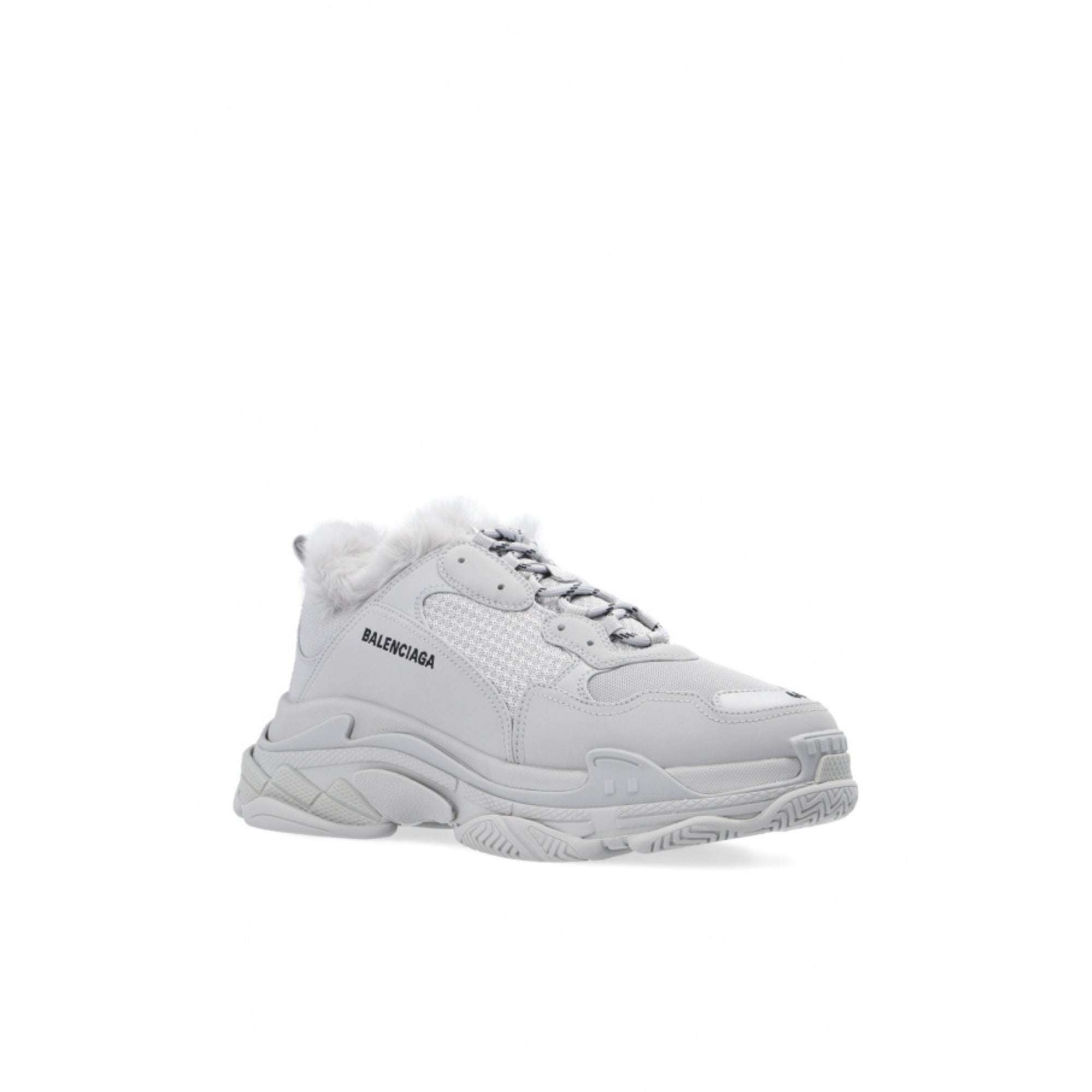 Balenciaga Triple S Fur Sneakers
