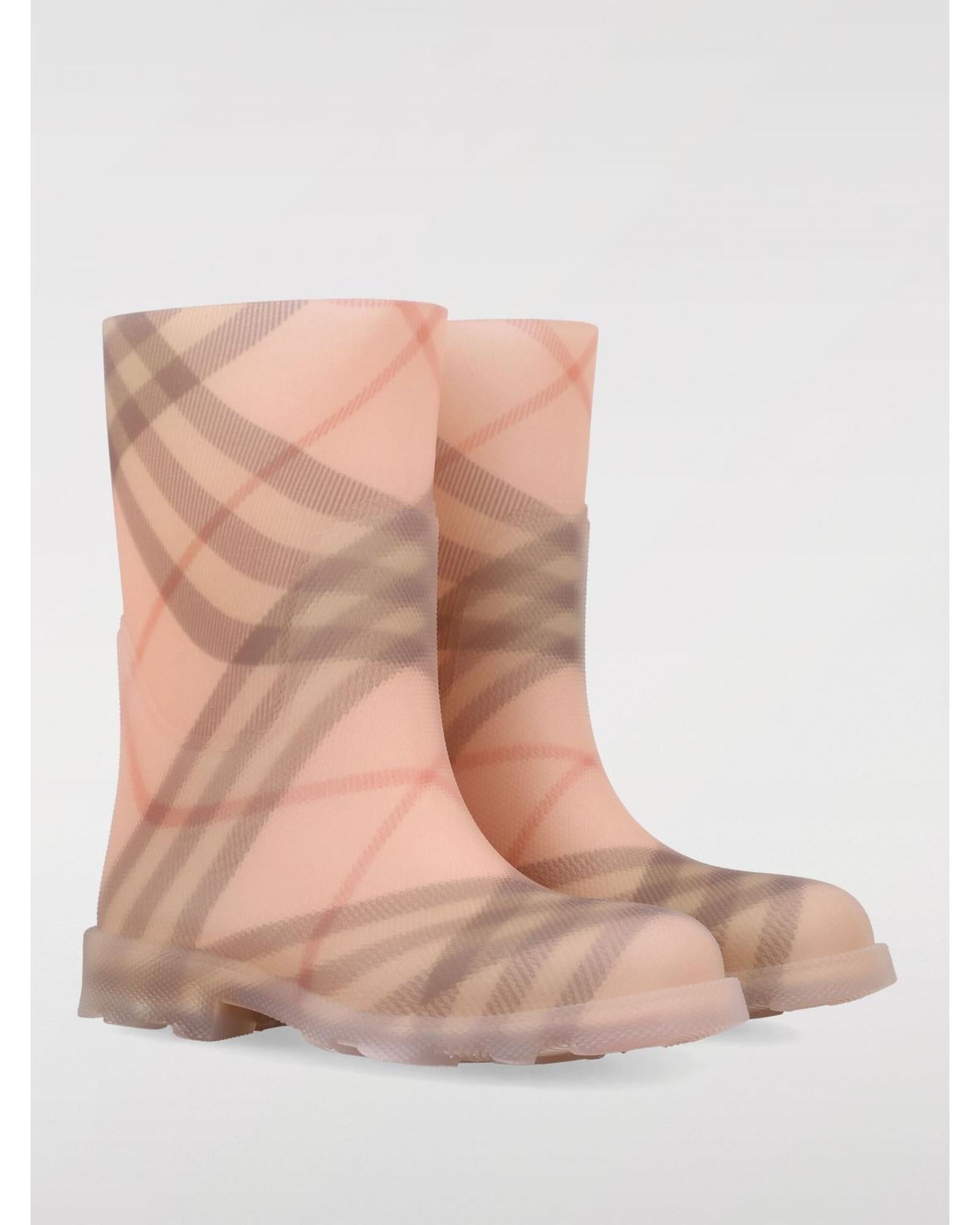 Burberry Check Print Rain Boots Kids Footwear Pink Shoes