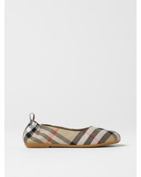 Burberry Check Pattern Ballet Flats Kids Beige Shoes