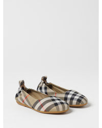 Burberry Check Pattern Ballet Flats Kids Beige Shoes