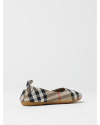Burberry Check Pattern Ballet Flats Kids Beige Shoes