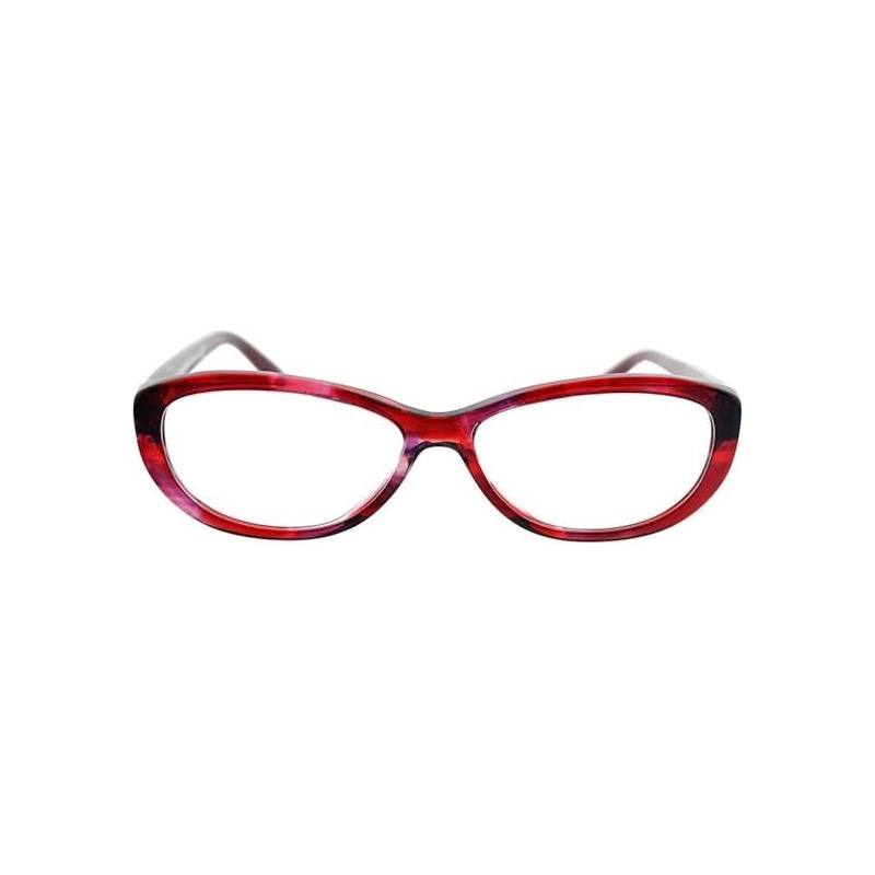 Tom Ford Tom Ford Eyeglasses Oval Full Rim, Transparent Stripped Red Frame and Clear Demo Lenses Lens FT5226068