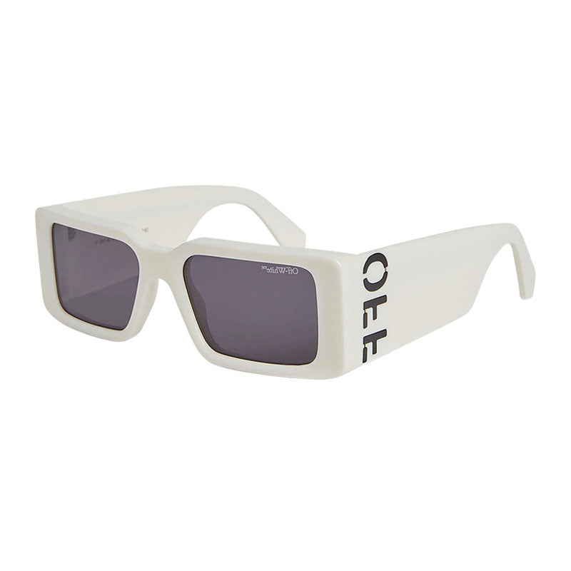 Off-White Sunglasses Rectangle Full Rim, White Frame and Dark Grey Lens OERI097MILANO0107