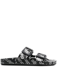 Balenciaga Balenciaga Logo Print Mallorca Flat Sandals 'Black White Logo'