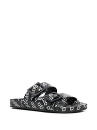 Balenciaga Balenciaga Logo Print Mallorca Flat Sandals 'Black White Logo'