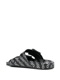 Balenciaga Balenciaga Logo Print Mallorca Flat Sandals 'Black White Logo'